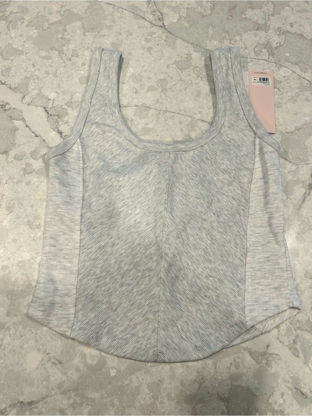 Yogalicious Heathered Light Gray Scoop Tank